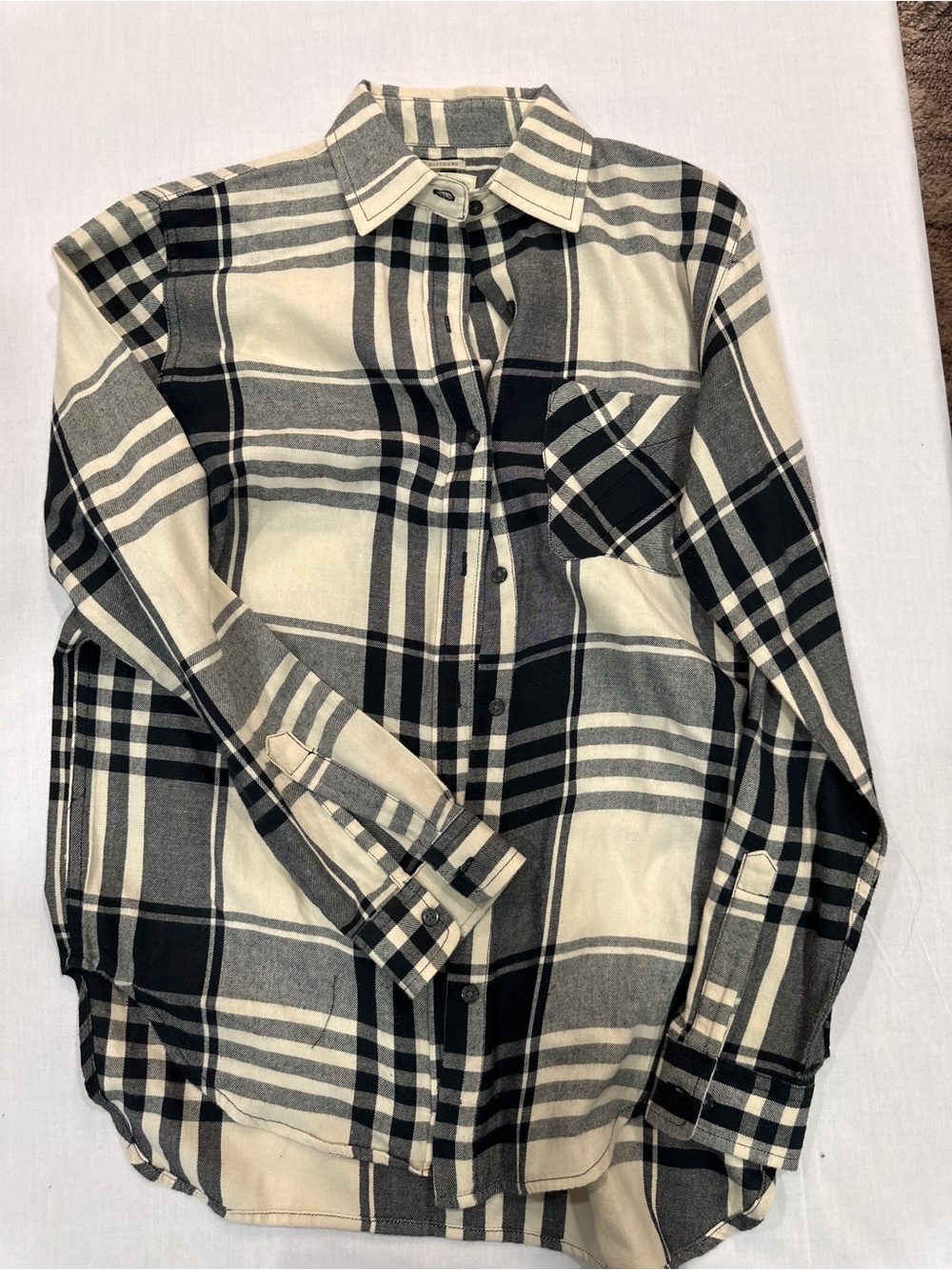 Ralph Lauren Black and Cream Plaid Button-Down Shirt
